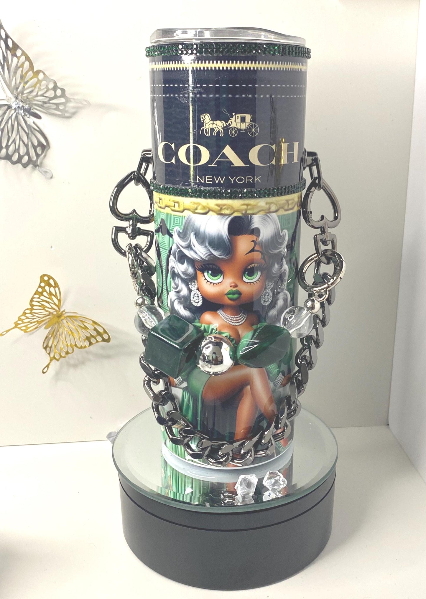 Elegant Designer Coach Tumbler "Midnight Glam Betty Boop Edition"
