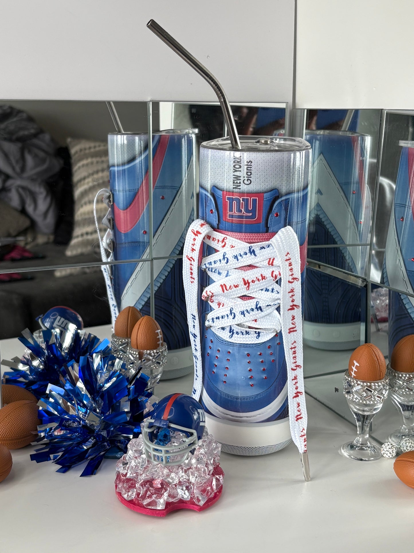 Giants Bluetooth Speaker Tumbler β Magnetic Topper, & LED Lights