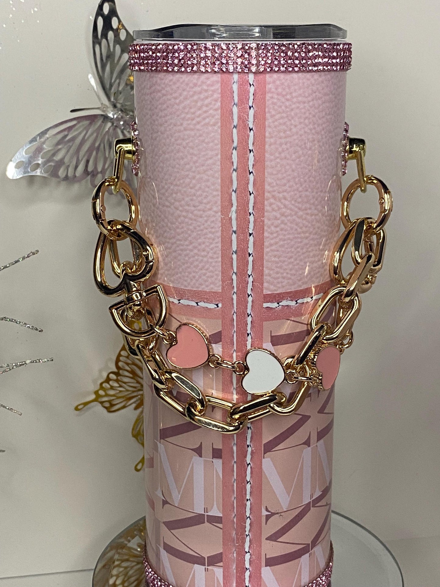 Personalized Coach Inspired Tumbler Purse w/ Link Chain and Pink Bling (Mother's Day Favorite)!