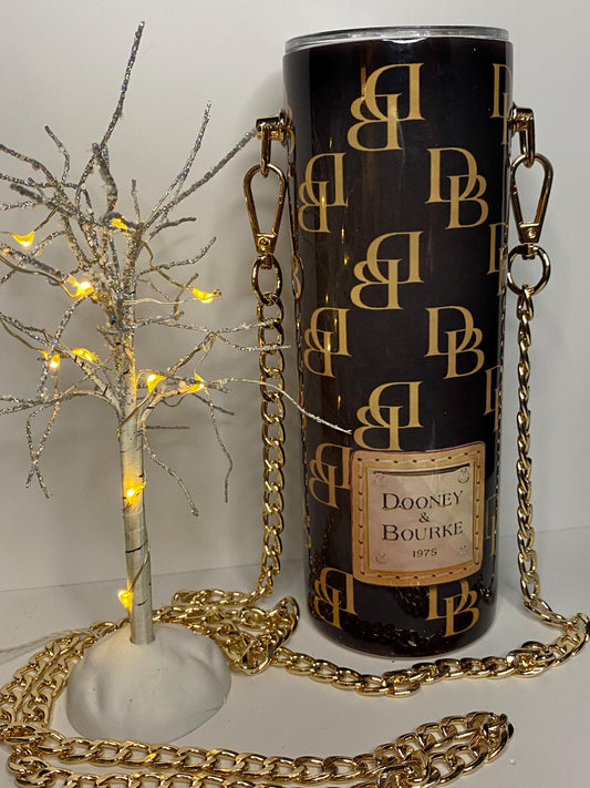 Dooney & Bourke Inspired Purse Tumbler 20 oz skinny w/ Detachable Crossbody Chain