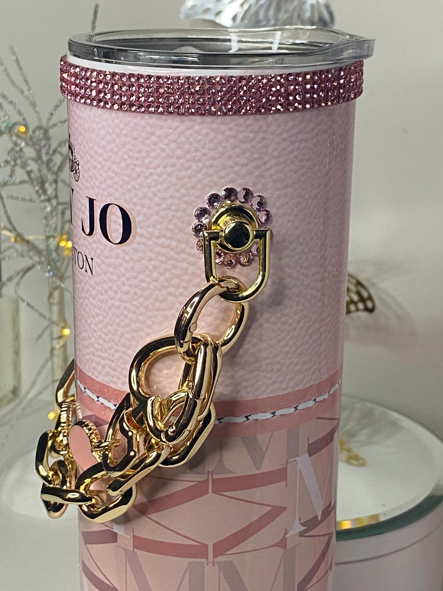 Personalized Coach Inspired Tumbler Purse w/ Link Chain and Pink Bling (Mother's Day Favorite)!