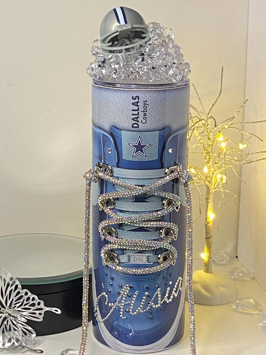 Dallas Cowboys Custom Tumbler with Magnetic Helmet Ice Topper