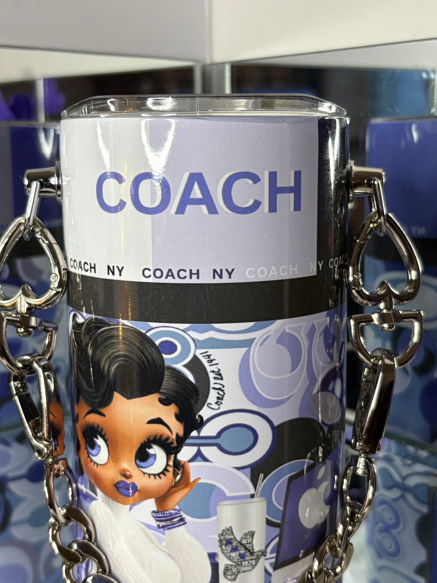 Purple Coach Diva Bluetooth Tumbler LED Speaker Base w/ Chain
