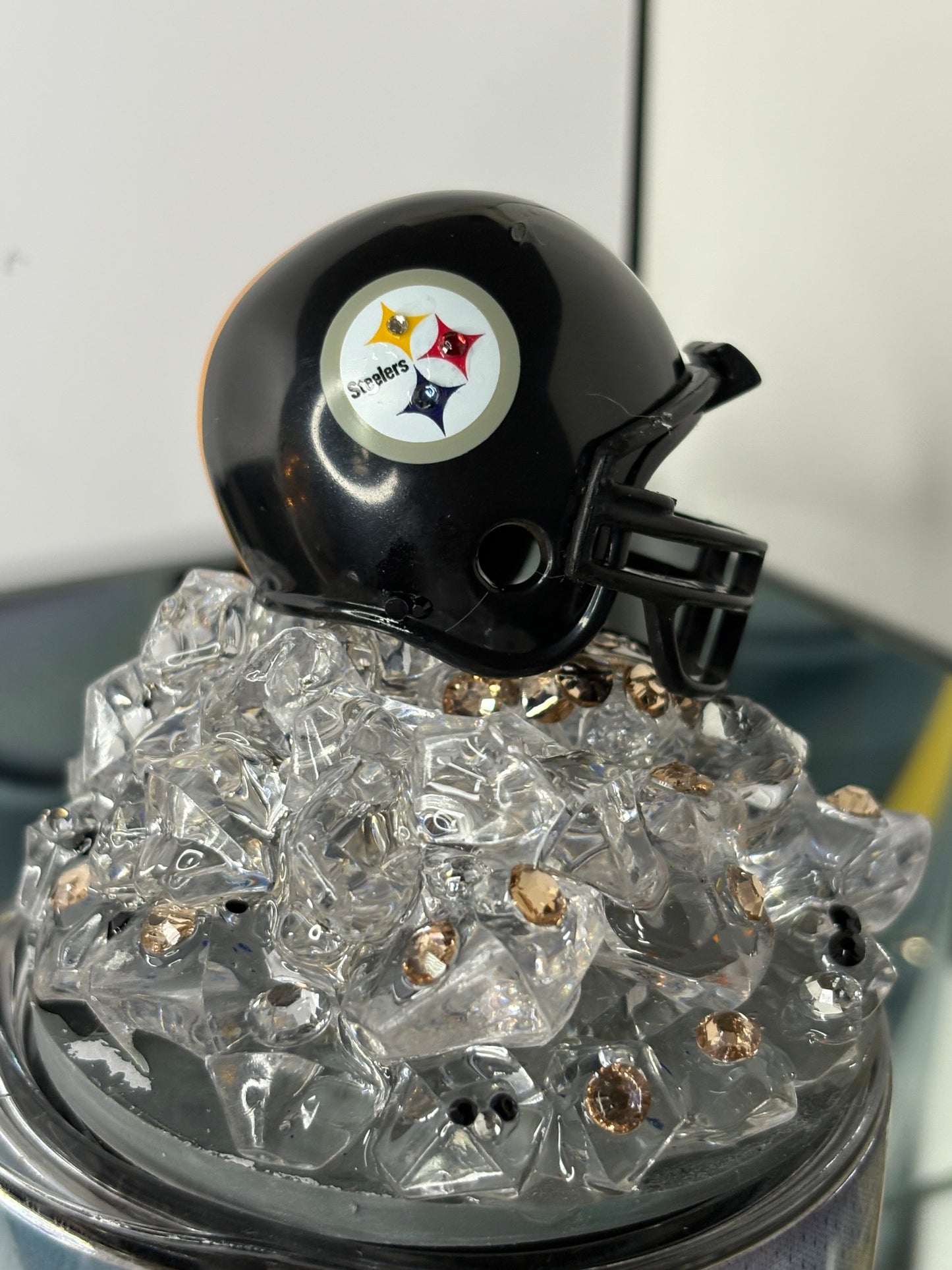 Pittsburgh Football Bluetooth Tumbler Cup w/ 3d Magnetic Helmet Topper Fan Gift for him or her