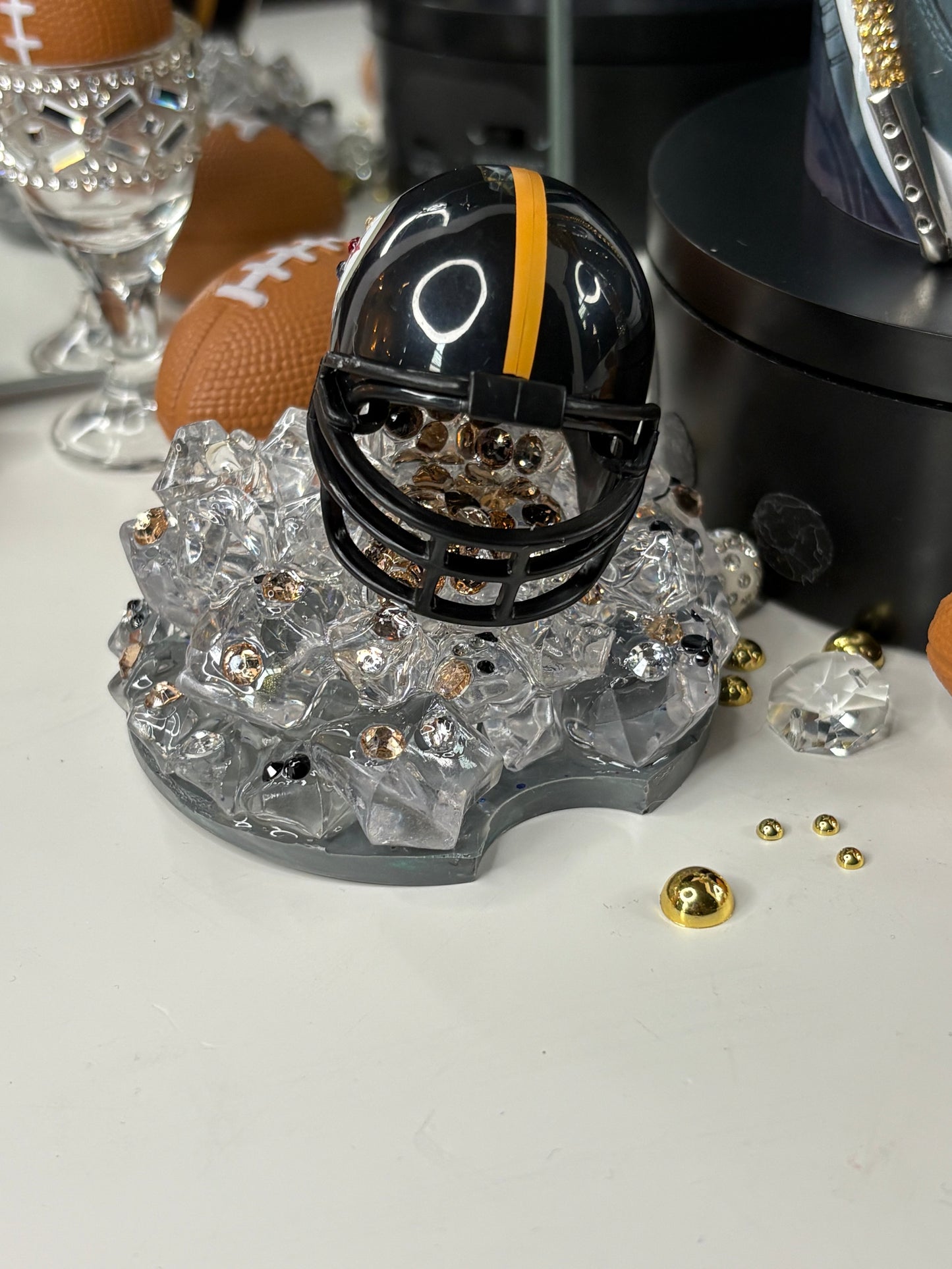 Pittsburgh Football Bluetooth Tumbler Cup w/ 3d Magnetic Helmet Topper Fan Gift for him or her