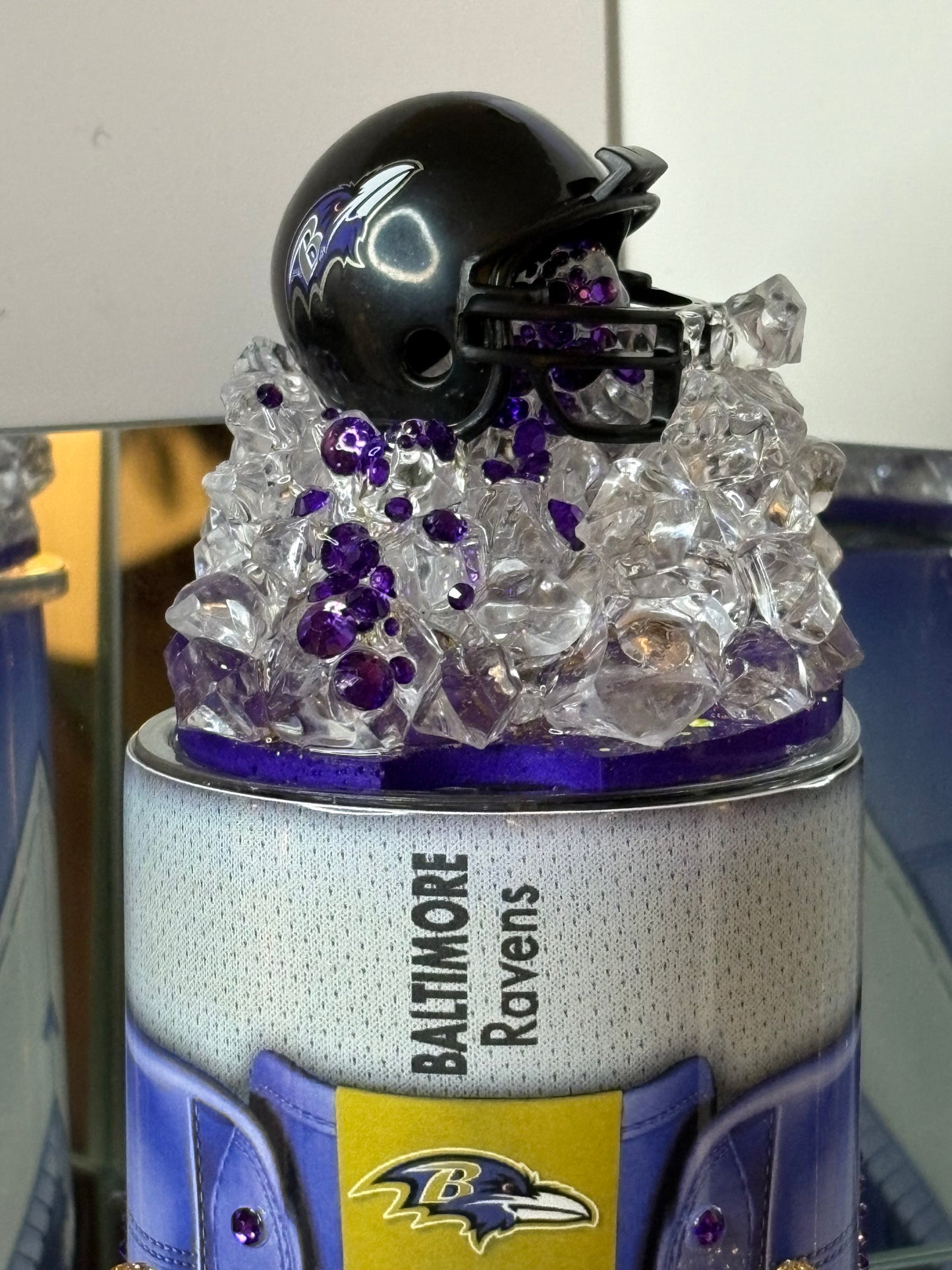 Baltimore Ravens Sneaker-Themed 3D Bluetooth Speaker Tumbler with Mini Helmet Topper – 20oz