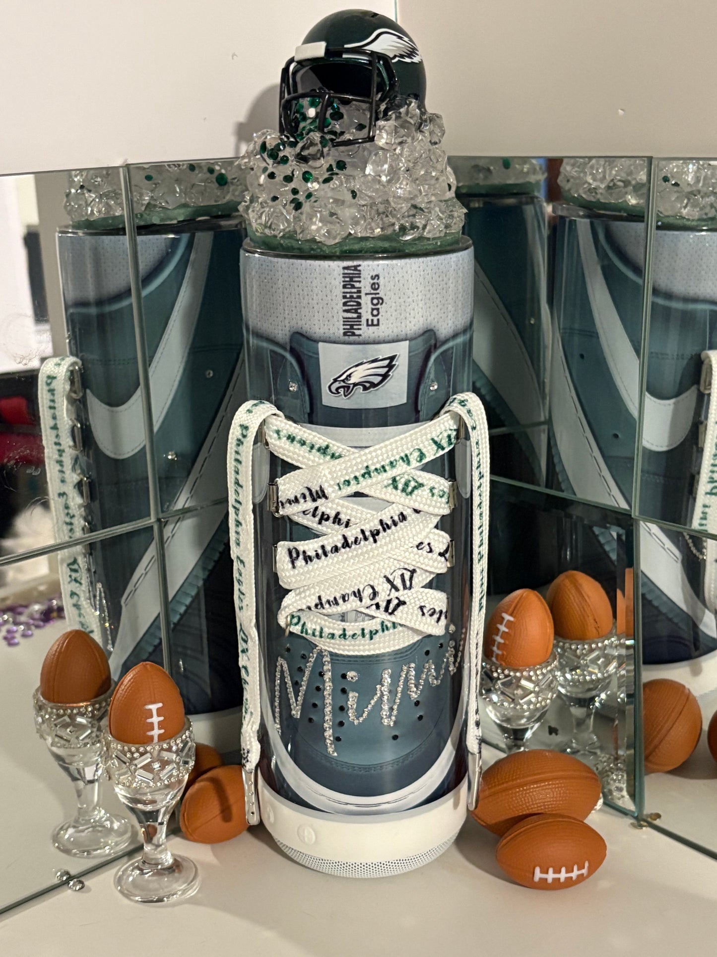 Eagles Football Bluetooth Speaker Tumbler with Magnetic 3D Helmet Topper