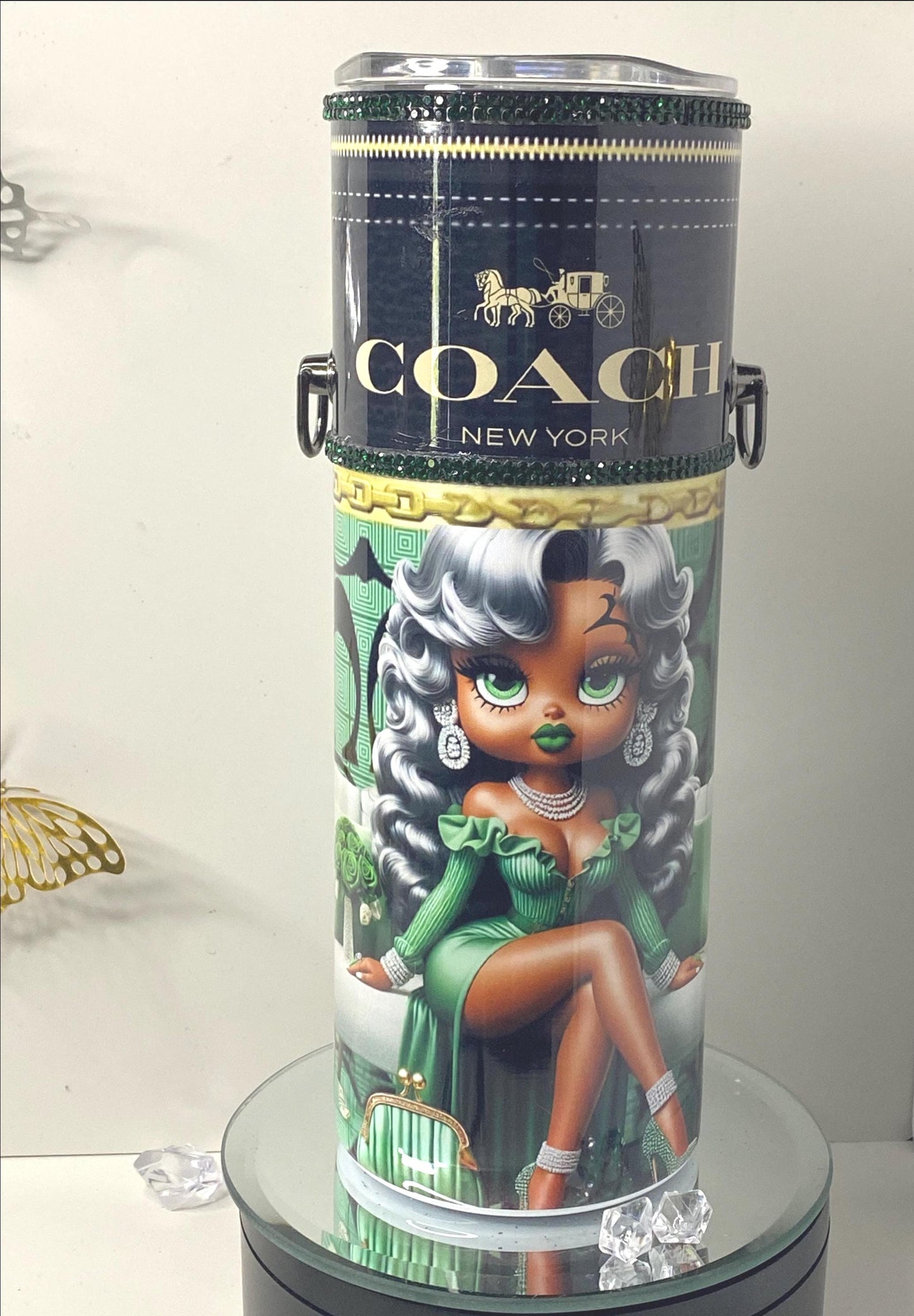 Elegant Designer Coach Tumbler "Midnight Glam Betty Boop Edition"