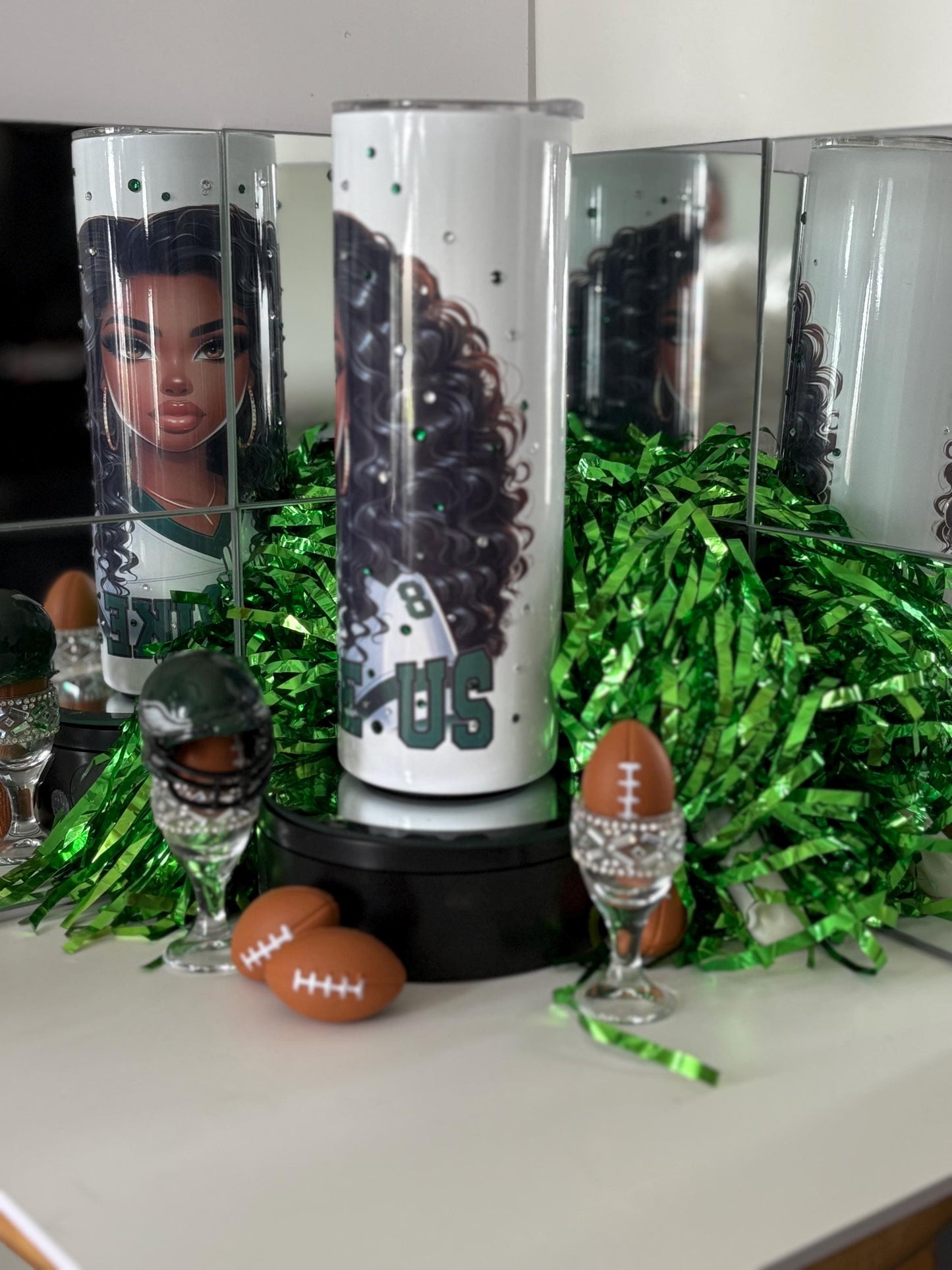 Philadelphia Eagles Not Like Us Tumbler Football Fan Cup Superbowl Champs Rhinestone Sports Cup Game Day Tumbler